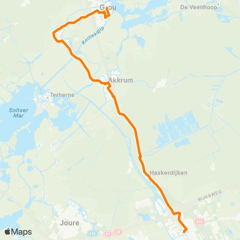 Qbuzz Heerenveen - Akkrum - Grou map