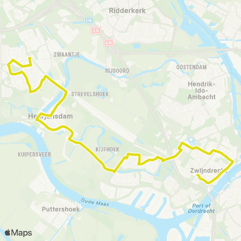 Qbuzz Zwijndrecht - Heerjansdam - Barendrecht map