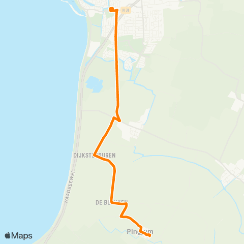Qbuzz Pingjum - Harlingen Station map