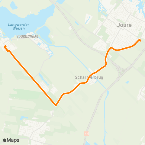 Qbuzz Langweer - Joure Busstation map