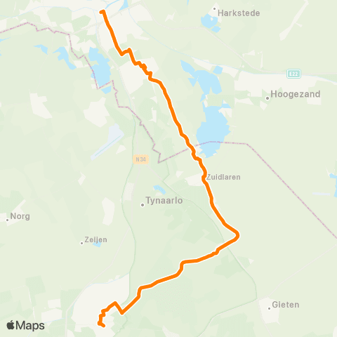 Qbuzz Assen - Groningen map