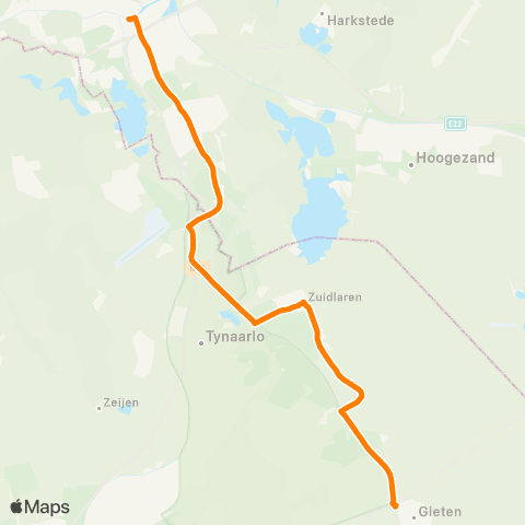 Qbuzz Nachtbus Groningen - Haren - Zuidlaren - Gieten map