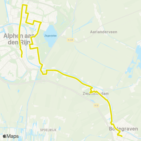 Qbuzz Bodegraven - Alphen a / d Rijn map