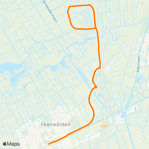 Qbuzz De Falom - Feanwâlden Station map
