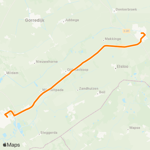Qbuzz Wolvega - Oosterwolde map