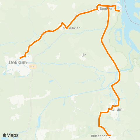 Qbuzz Buitenpost - Esonstad - Dokkum map