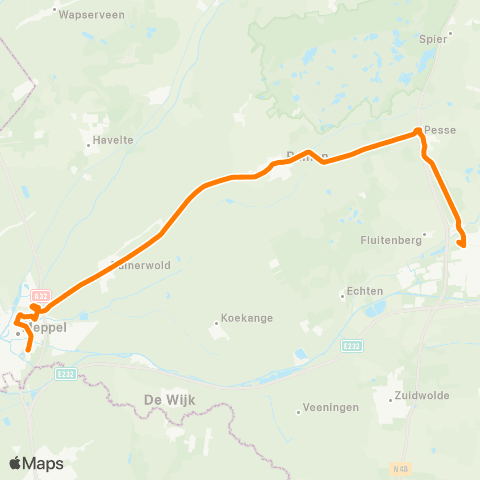 Qbuzz Meppel - Hoogeveen map
