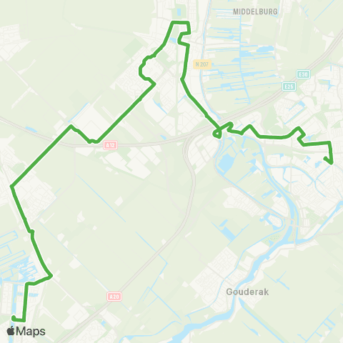 Qbuzz Gouda - Waddinxveen - Rotterdam Nesselande map