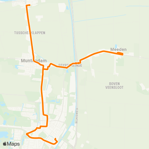 Qbuzz Zuidbroek - Meeden via Muntendam map