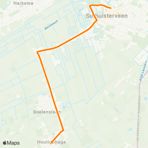 Qbuzz Houtigehage - Surhuisterveen Nije Jirden map