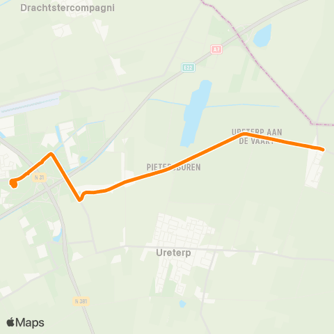 Qbuzz Frieschepalen - Drachten Transferium Oost map