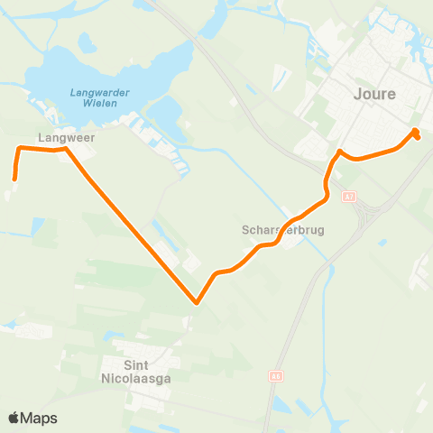 Qbuzz Dijken - Joure Busstation map