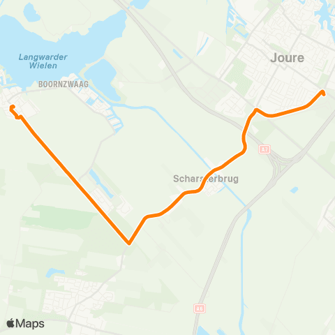 Qbuzz Langweer - Joure Busstation map