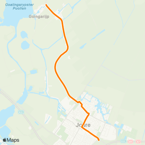 Qbuzz Goingarijp - Joure Busstation map