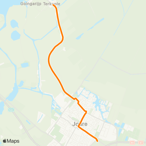 Qbuzz Terkaple - Joure Busstation map