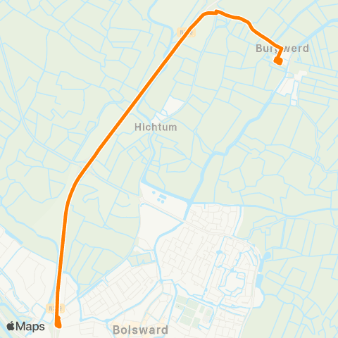 Qbuzz Burgwerd - Bolsward Busstation map