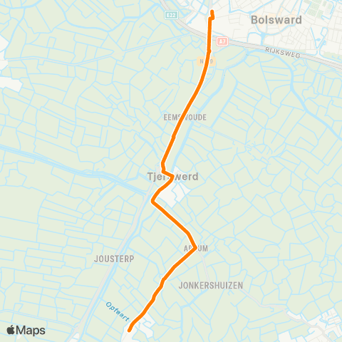 Qbuzz Dedgum - Bolsward Busstation map