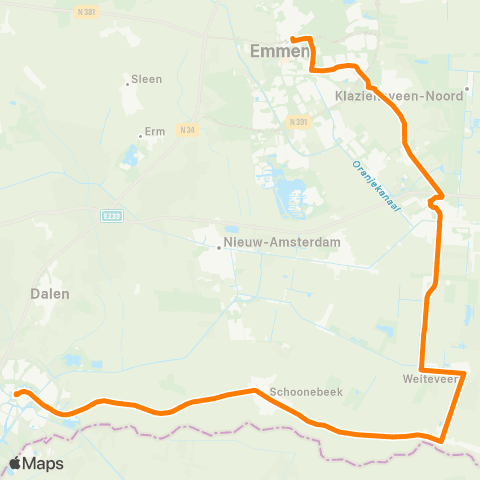 Qbuzz Emmen - Klazienaveen - Coevorden map