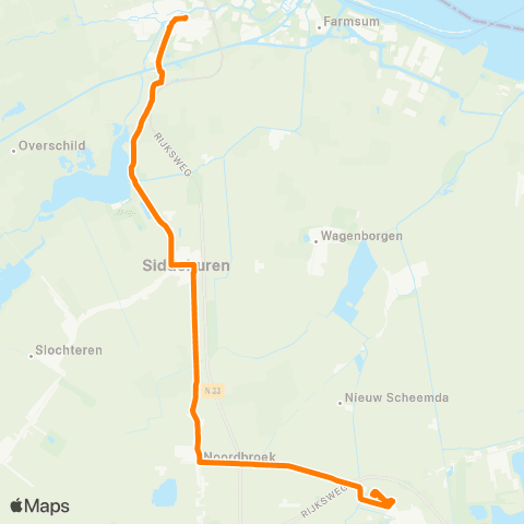 Qbuzz Buurtbus Appingedam - Scheemda map