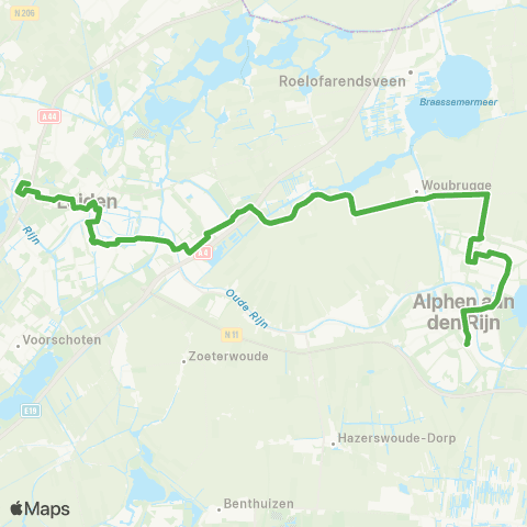 Qbuzz Alphen a / d Rijn - Oegstgeest Corpus map