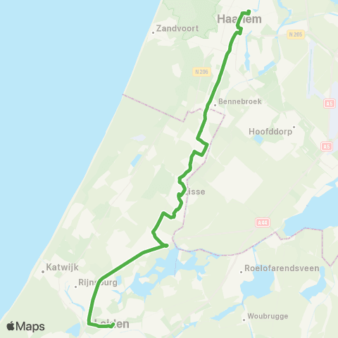 Qbuzz Haarlem - Hillegom - Lisse - Leiden map