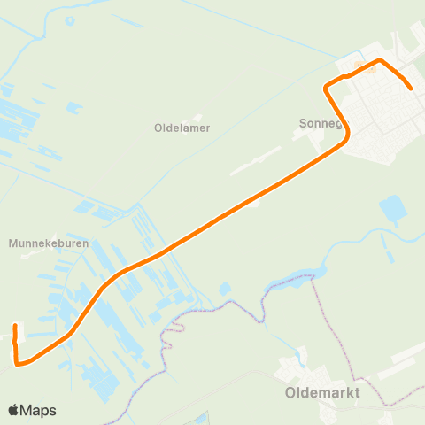 Qbuzz Scherpenzeel - Wolvega Station map