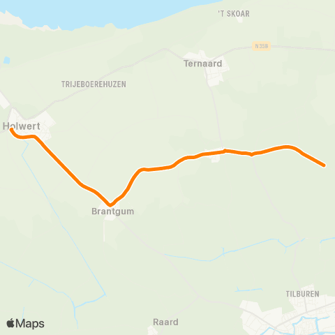 Qbuzz Hantumerútbuorren - Holwert Provincialeweg map