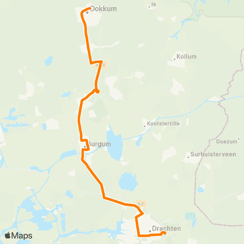 Qbuzz Dokkum - Feanwâlden - Drachten map