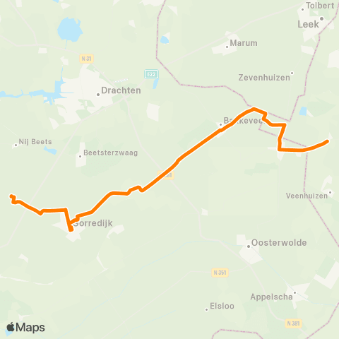 Qbuzz Tijnje - Gorredijk - Haulerwijk - Een map
