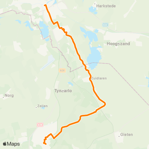 Qbuzz Assen - Groningen map