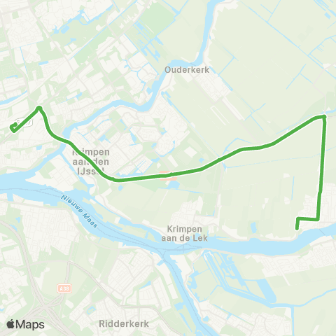 Qbuzz Lekkerkerk - Rotterdam Capelsebrug map