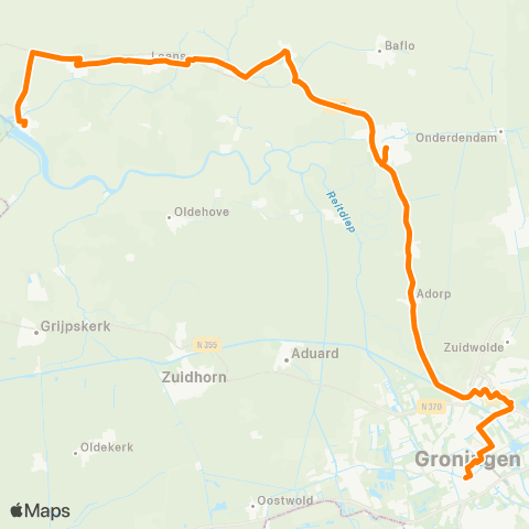 Qbuzz Zoutkamp - Groningen map