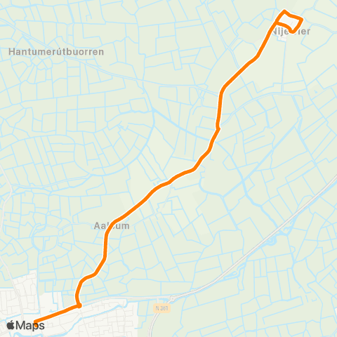 Qbuzz Nijewier - Dokkum Busstation map