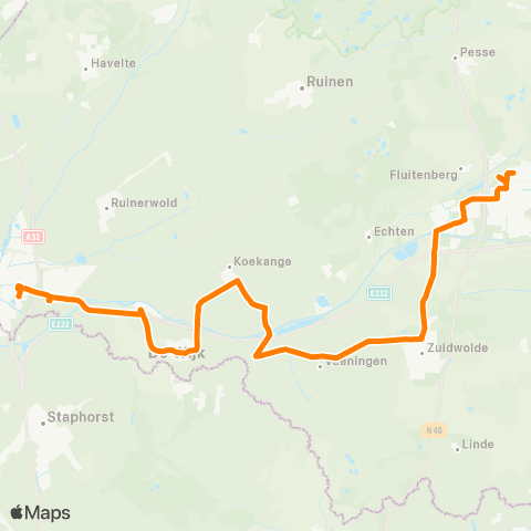 Qbuzz Hoogeveen - Meppel map