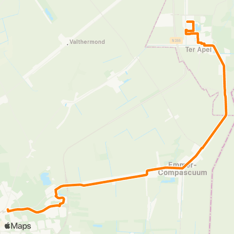 Qbuzz Emmen - Ter Apel map
