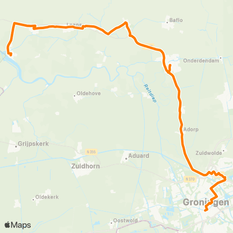 Qbuzz Zoutkamp - Groningen map