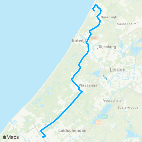 Qbuzz Noordwijk - Katwijk - Den Haag map