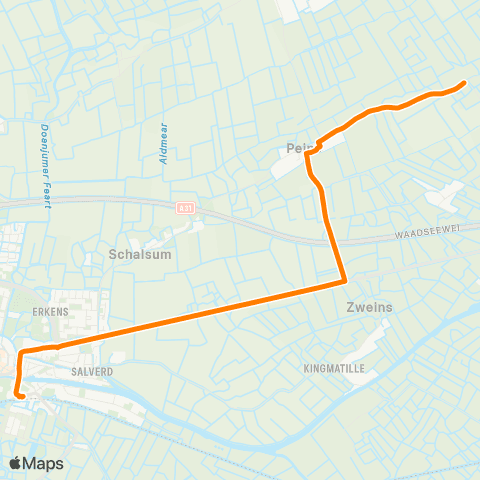 Qbuzz Slappeterp - Franeker Station map