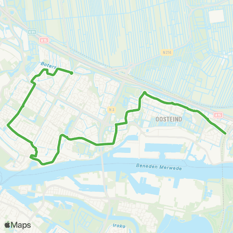 Qbuzz Papendrecht - Baanhoek map
