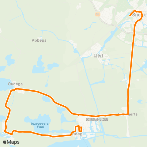 Qbuzz Sneek - Heeg - Gaastmeer map