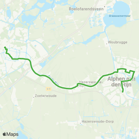 Qbuzz Alphen a / d Rijn - Leiden map