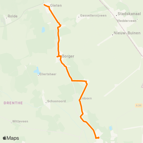Qbuzz (Emmen - ) Exloo - Gieten map