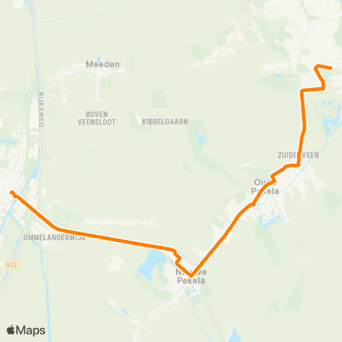 Qbuzz Winschoten - Veendam map