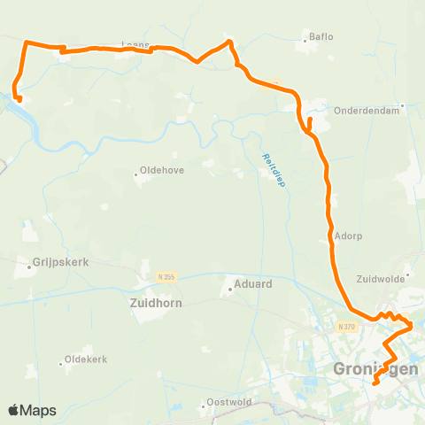 Qbuzz Zoutkamp - Groningen map