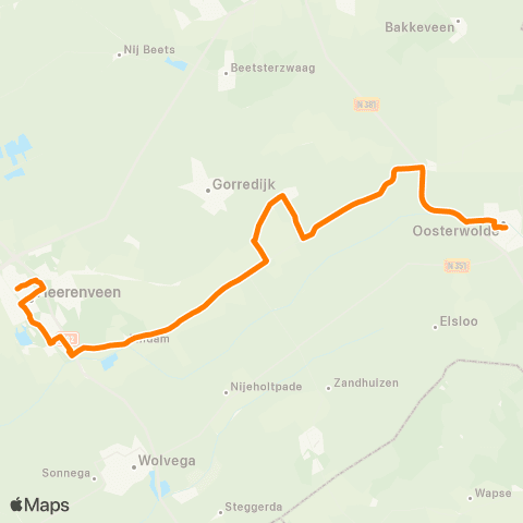 Qbuzz Heerenveen - Oosterwolde map