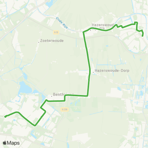 Qbuzz Zoetermeer - Alphen a / d Rijn map