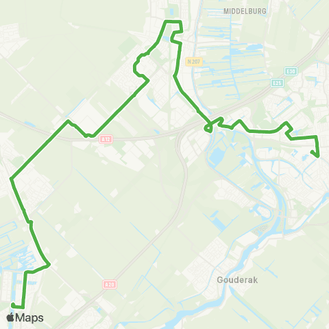 Qbuzz Gouda - Waddinxveen - Rotterdam Nesselande map