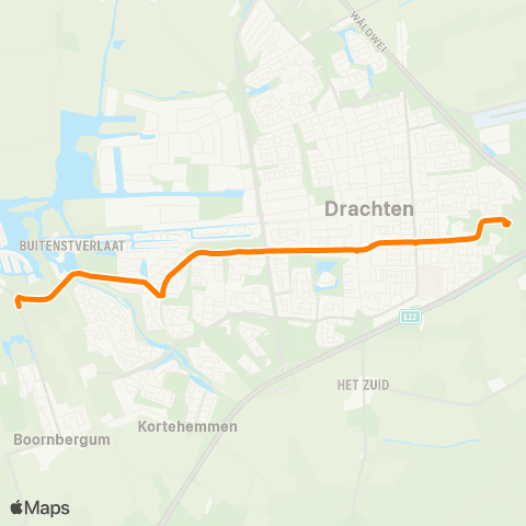 Qbuzz De Wilgen - Drachten Transferium Oost map