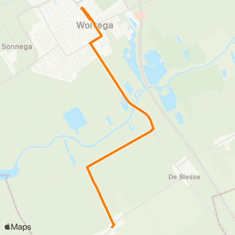 Qbuzz Blesdijke - Wolvega Station map