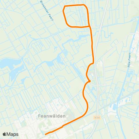 Qbuzz De Falom - Feanwâlden Station map